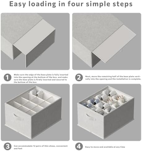 FHSQX 2 Pack Shoe Organizer for Closet, Foldable Shoe Organizer, Fits up to 24 - Image 5