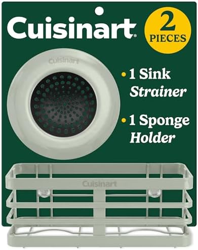 Cuisinart Sink Drain Strainer & Suction Cup Sponge Holder, 2-Piece Set by BestBrands