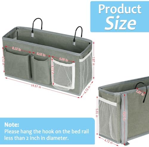 Lilithye Bedside Caddy, Bedside Storage Bag Hanging Organizer - Image 4