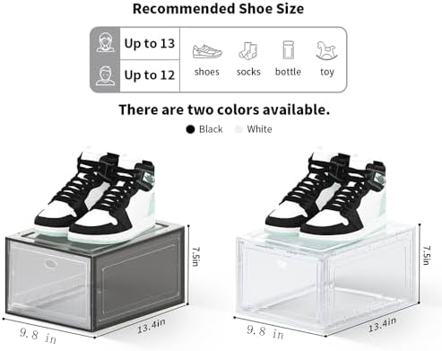 12 PACK Large Shoe Storage Boxes, Shoe Boxes Clear Plastic Stackable, Shoe - Image 5