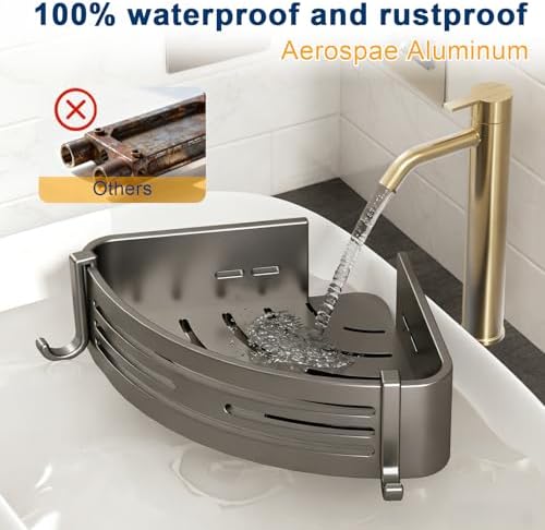 Corner Shower Caddy, No-Drilling Adhesive Shower Shelves - Image 2
