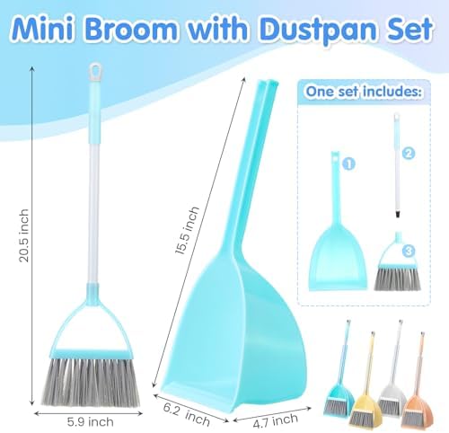 Roshtia 4 Pcs Mini Broom and Dustpan Set - Image 2