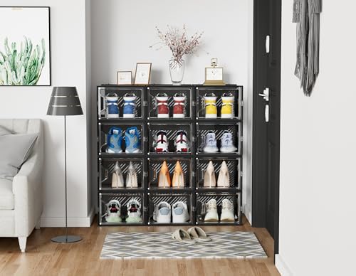 SIMPDIY XL Clear Shoe Storage Boxes, Stackable Shoe Organizer - Image 7