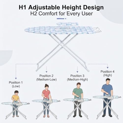 43" x 13" Ironing Board Height Adjustable Iron Board, Heavy Duty Itoning Board - Image 6