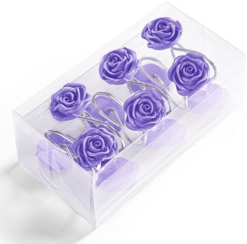 Cute Rose Floral Shower Curtain Hooks Rings - Image 2