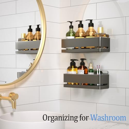 Shower Caddy 2-Pack Shower Shelf, Heavy-Duty Bathroom Storage Shelf - Image 3