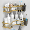 AKTECKE Corner Shower Caddy Organizer Shelf: 2Pack Adhesive Shower Rack by AKTECKE