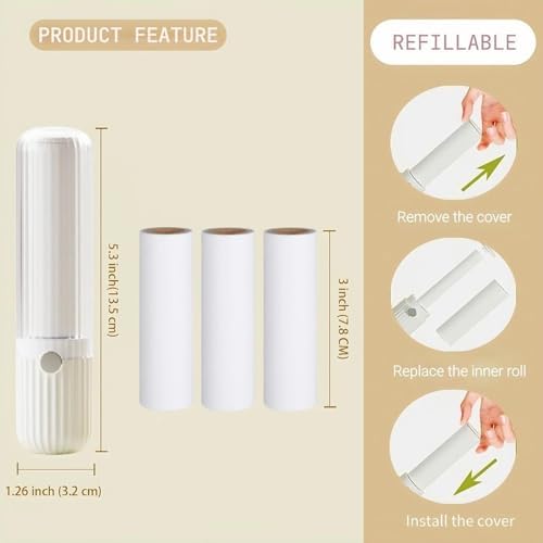 Mini Lint Roller for Clothes Reuseable Pocket Lint Remover for Travel, Portable - Image 2