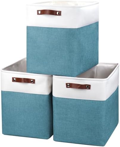 Bagnizer Large Fabric Storage Baskets | 50L Storage Bins, Decorative Linen by Bagnizer