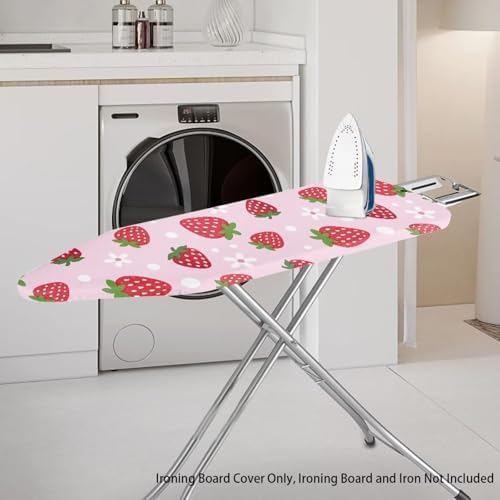 Pink Strawberry Ironing Board Cover Stain Resistant Polka Dot Daisy Iron Board - Image 2