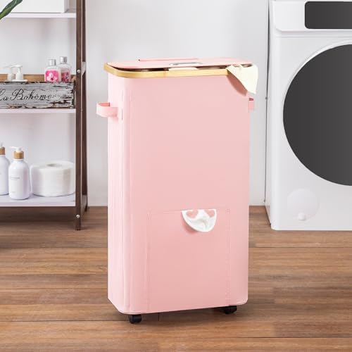 Vincona Laundry Basket with Wheels, Tall Dirty Clothes Hamper on Wheels - Image 6