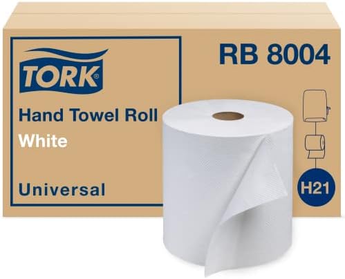 Tork Paper Hand Towel Roll White H21, 100% Recycled Fiber, 6 Rolls x 800 ft by Tork