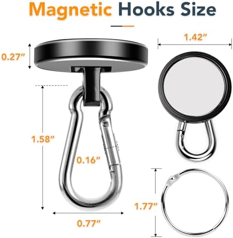 MIKEDE Strong Magnetic Hooks 150LB Neodymium Black Magnets - Image 7