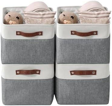 DECOMOMO Storage Bins, Large Fabric Storage Baskets by DECOMOMO