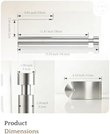 Paper Towel Holder Under Cabinet Adhesive or Drilling Silver - Image 7