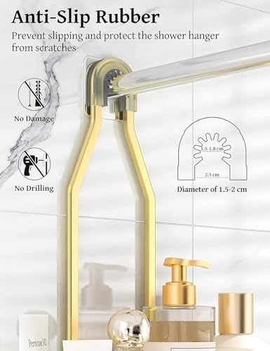 YASONIC Never Rust Shower Caddy Hanging, Aluminum Shower Racks - Image 5