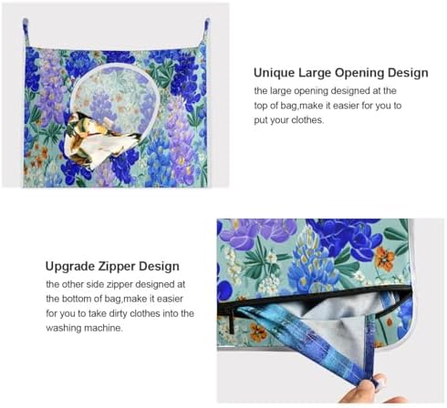 1PC Hanging Laundry Hamper Bag Over the Door Laundry Hamper Wall Hamper Large - Image 4