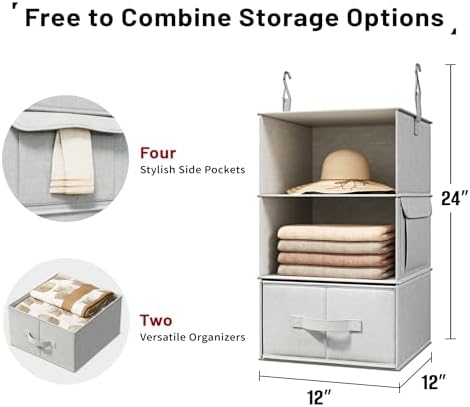2 Pack 3-Shelf Hanging Closet Organizer - Image 3
