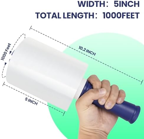 Adhes Recyclable Stretch Wrap Film 5 Inch x 1000 Feet, 2 Rolls - Image 2