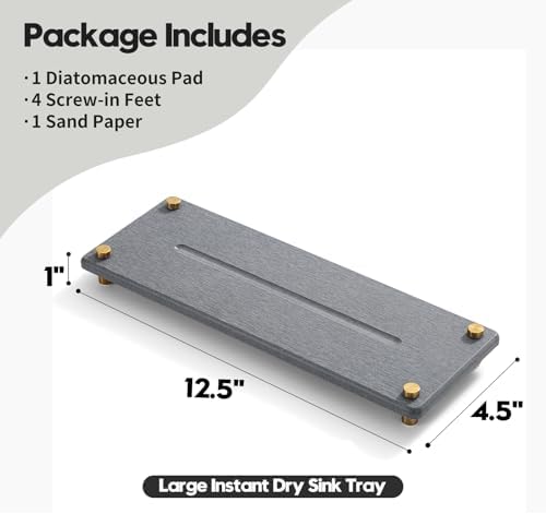 Kitchen Sink Caddy Water Absorbing Stone Drying Tray, Diatomite Bathroom Sink - Image 6