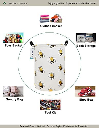 Round collapsible Large Bee Laundry Hamper - Image 3