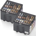 2 Pack Large Shoe Organizer for Closet, 32 Pairs Shoe Storage Box Grey by Besslly