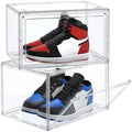 HIYOHIYO 2-Pack Stackable Clear Shoe Boxes Organizer, Fit up to US Size 14 by HIYOHIYO