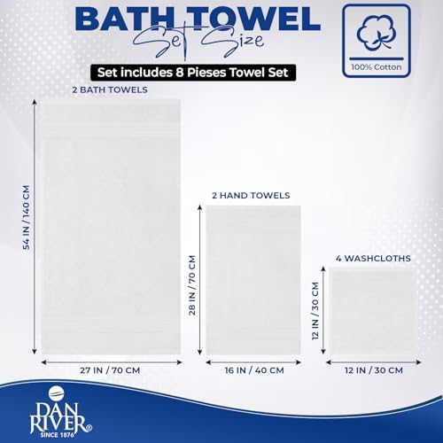 DAN RIVER 8 Piece Luxury Bath Towels - Image 2
