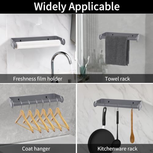 Under Cabinet Paper Towel Holder, Adhesive or Wall Mount（Grey） - Image 4