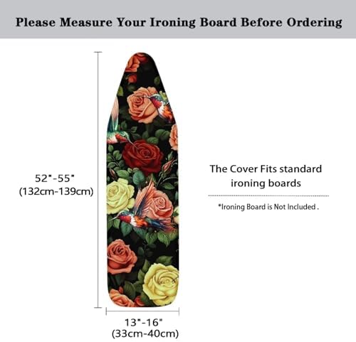 Hummingbird Rose Ironing Board Cover Standard Size 15 x 54 Stain Resistant - Image 5