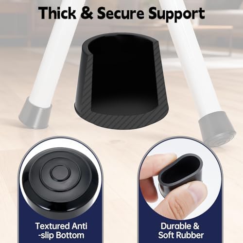 4 Pack Ironing Board Feet Caps, Round Rubber Leg Tip Protectors, Non-Slip - Image 3
