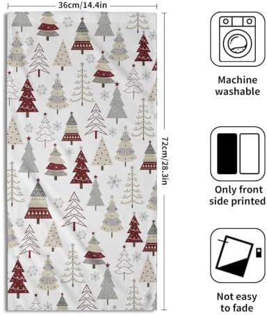 Christmas Tree Bathroom Hand Towels 2PCS 28x14 Inch Christmas Pine Tree Towels - Image 2