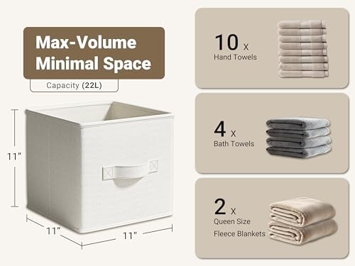 LayerSpace 4 Pack Foldable Fabric Closet Storage Bins, 11Inch Organizer Cubes - Image 3