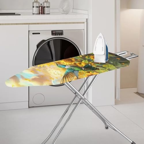 GLENLCWE Green Hummingbird Sunflower Ironing Board Cover and Pad, 15x54 Inch - Image 2