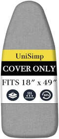 UniSimp Ironing Board Cover and Pad 18"x49" Extra Thick Natural Cotton by UniSimp