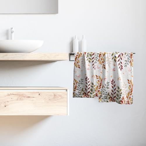 Fall Colorful Leaves Kitchen Tea Dish Towels 2 Pack Watercolor Eucalyptus Leaf - Image 6