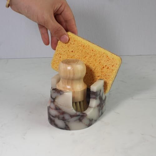 Nawgnail Natural Travertine Marble 2-Slot Sponge Holder - Image 5