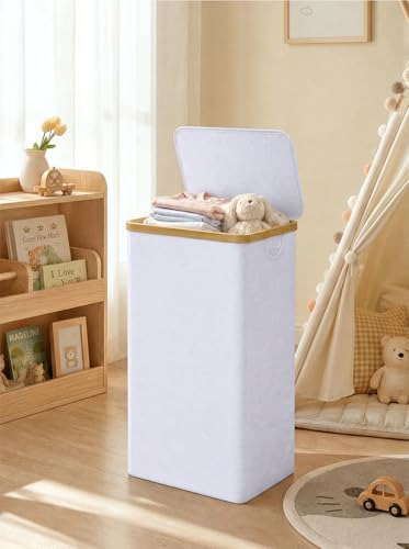 IEGrow Laundry Hamper with Lid, 110L Laundry Basket with Mesh Bags - Image 2