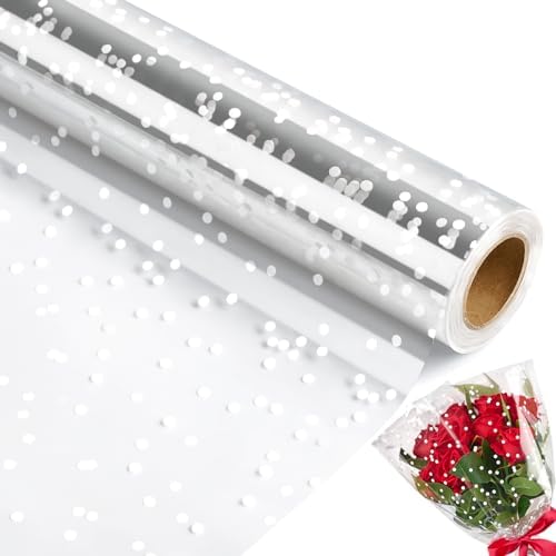 100 ftx34 in Extra Wide Clear Cellophane Wrap Roll | 2.5 Mil Thick Transparent by Jutieuo