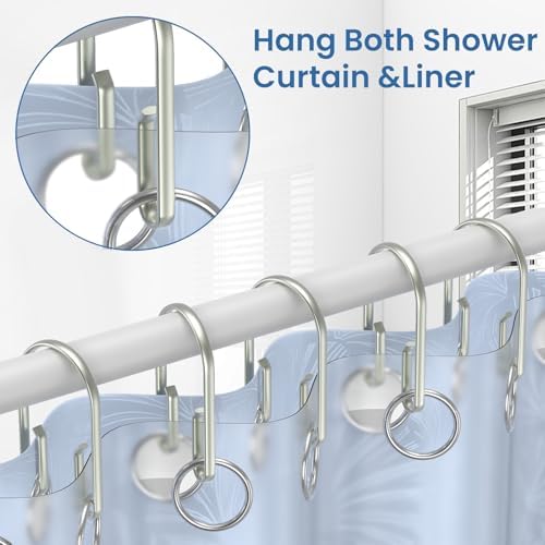 Shower Curtain Hooks Rings ，Double Sided Shower Curtain Hooks Rust Proof，12 pcs - Image 6