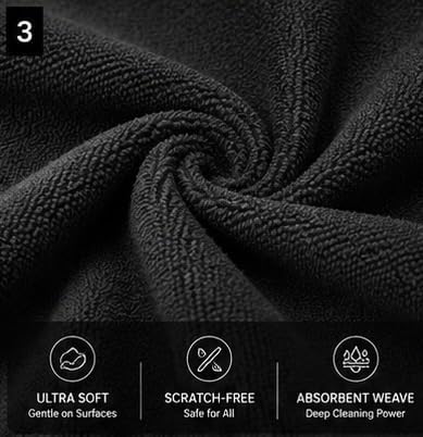 Premium Microfiber Cleaning Towels, 16 x 16 Inch, 400 GSM, Ultra Soft, - Image 3