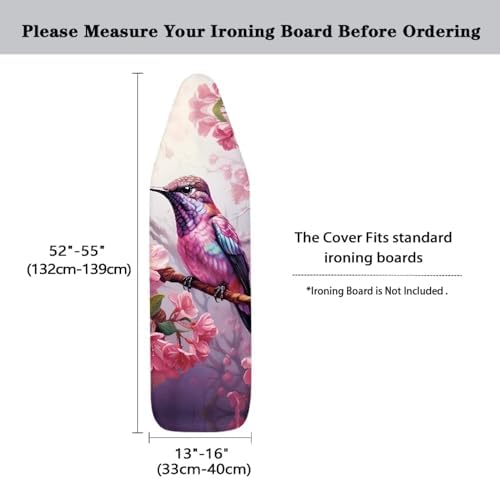 Hummingbird Flower Ironing Board Cover and Pad 15x54 Iron Board Protective - Image 6