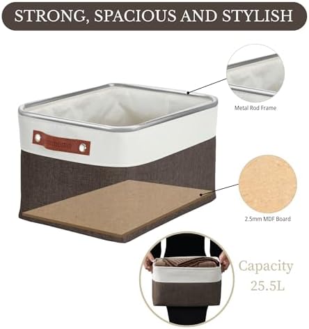 DECOMOMO Storage Bins, Large Fabric Storage Baskets - Image 3