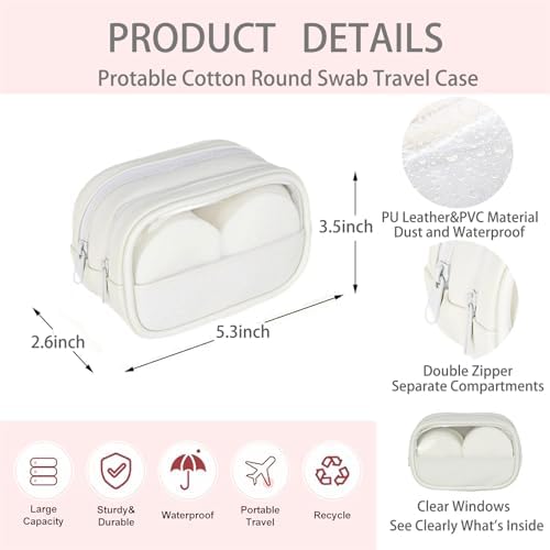 Portable Cotton Round Swab Organizer Case, 2 in 1 Travel Cotton Pad Qtip Holder - Image 3