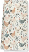 Farmhouse Chicken Kitchen Towels, Chicken Lover Mom Lady Gifts Decorative Dish by HUGANE