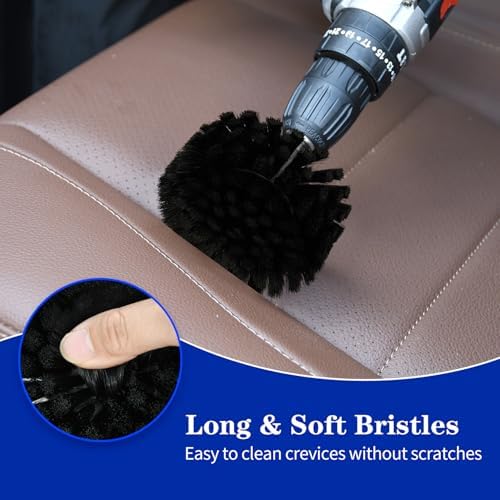 Soft Bristle Leather Brush for Drill, for Leather, Car Interior, Upholstery - Image 3