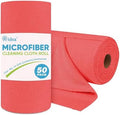 AIDEA Red Microfiber Cleaning Cloth Roll-50PK, Paper Towels 11.5"×11.5" by AIDEAHOME