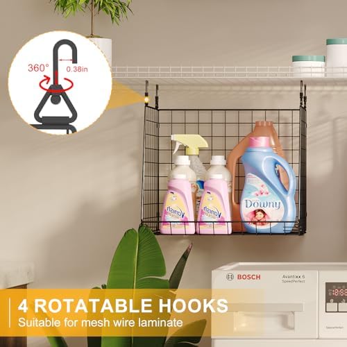 4-Pack Hanging Laundry Room Organizer：Foldable Laundry Room Organizaton Wire - Image 5