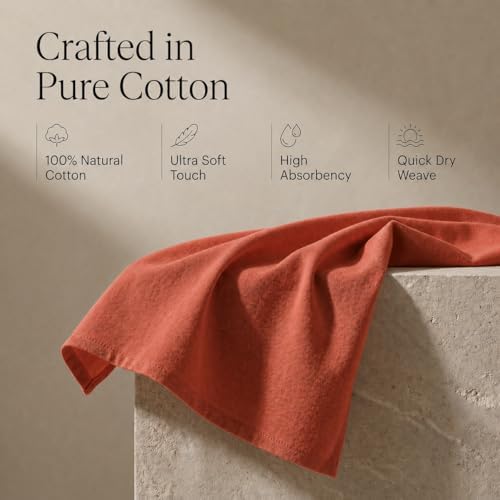 Urban Villa Kitchen Towels Cotton Dish Towels 20”x30” Rust - Image 4