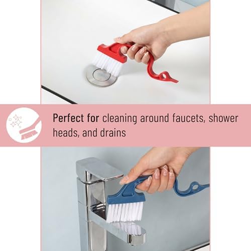 Slick- Window Track Cleaning Brush, 3 Pack, Ergonomic Handle, Built-in Scraper - Image 5
